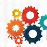 Gears turning, symbolizing implementation.